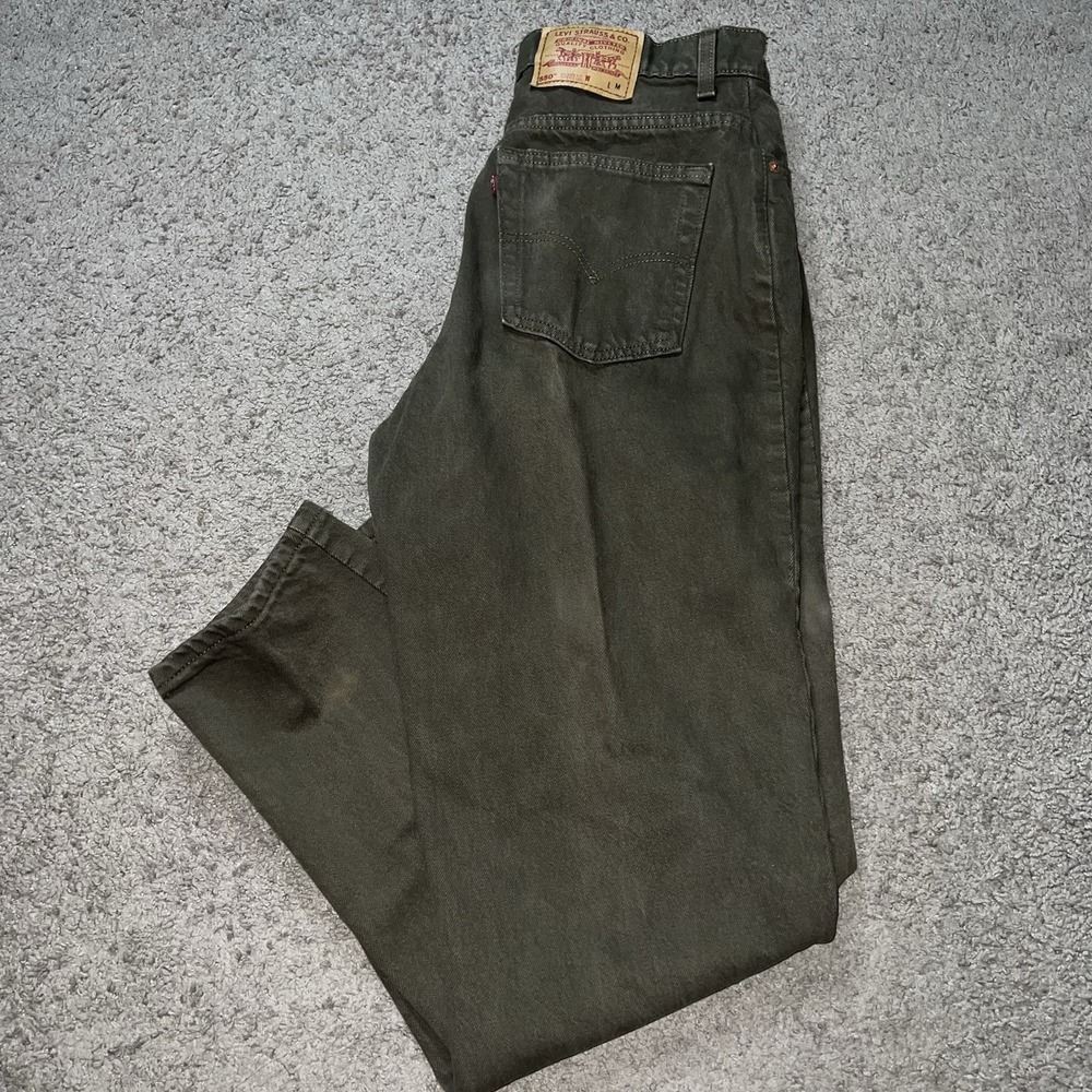 Vintage 1993 90s Levis Made in USA 550 Denim Jeans Olive Green Women's 30x31 - Picture 1 of 8